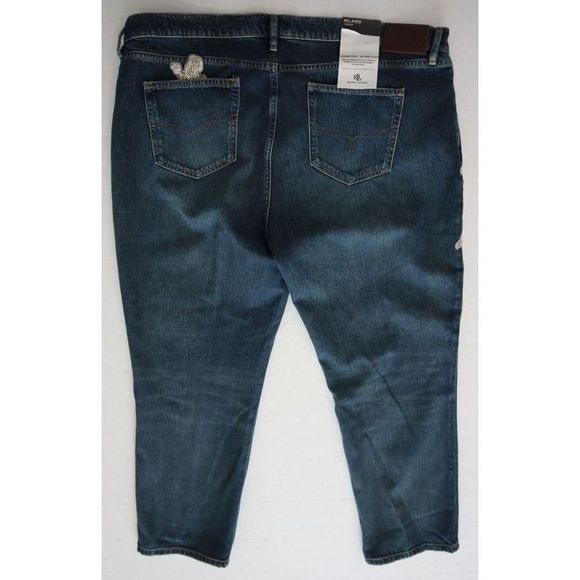 Lauren Ralph Lauren Womens Plus Sz 20W Lace Patchwork Relaxed Tapered Jeans $205 - Picture 2 of 9